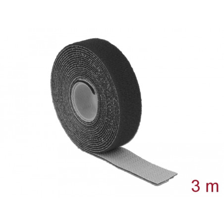 Delock Klettband auf Rolle L 3 m x B 20 mm schwarz