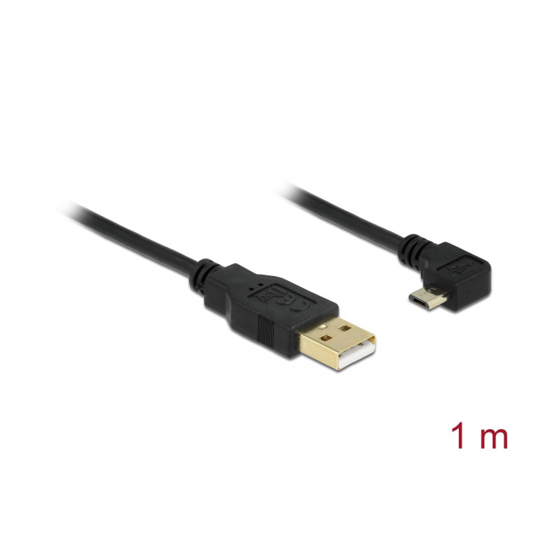 Delock Kabel USB-A Stecker - USB micro-B Stecker gewinkelt 90° links / rechts