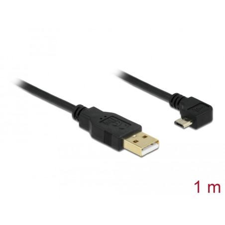 Delock Kabel USB-A Stecker - USB micro-B Stecker gewinkelt 90° links / rechts