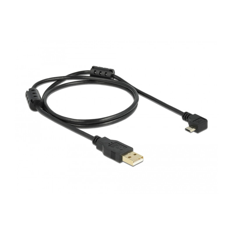 Delock Kabel USB-A Stecker - USB micro-B Stecker gewinkelt 90° links / rechts