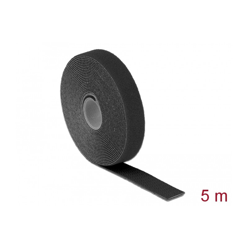 Delock Klettband auf Rolle L 5 m x B 20 mm schwarz