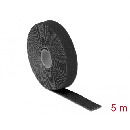 Delock Klettband auf Rolle L 5 m x B 20 mm schwarz