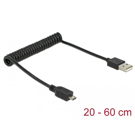 Delock Kabel USB 2.0-A Stecker - USB micro-B Stecker Spiralkabel