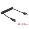 Delock Kabel USB 2.0-A Stecker - USB mini Stecker Spiralkabel