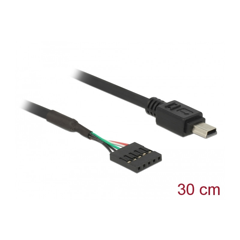 Delock Kabel USB 2.0 Pfostenbuchse 5 Pin - USB 2.0 Typ Mini-B Stecker 30 cm