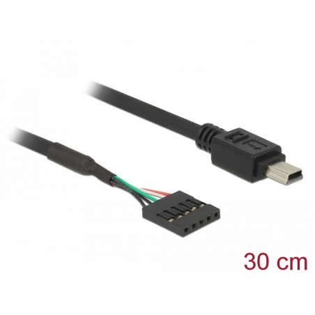 Delock Kabel USB 2.0 Pfostenbuchse 5 Pin - USB 2.0 Typ Mini-B Stecker 30 cm