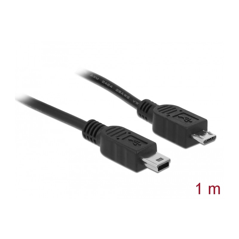Delock Kabel USB 2.0 micro-B Stecker - USB mini Stecker 1 m
