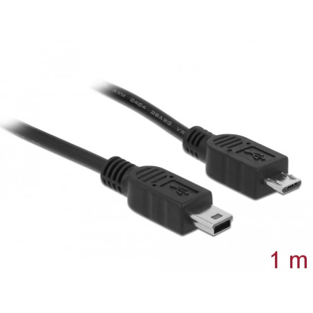 Delock Kabel USB 2.0 micro-B Stecker - USB mini Stecker 1 m