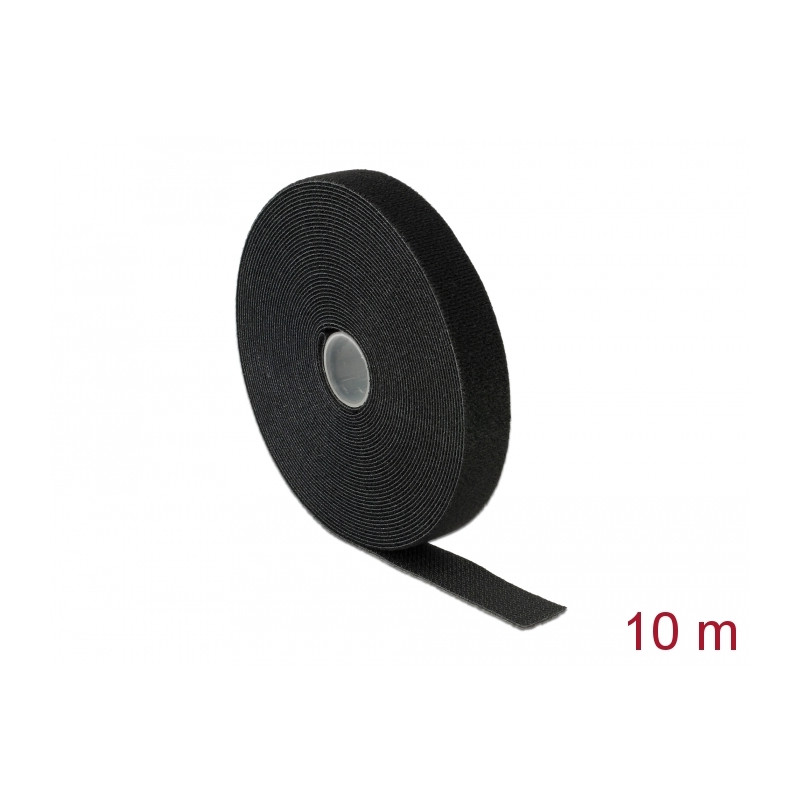 Delock Klettband auf Rolle L 10 m x B 20 mm schwarz