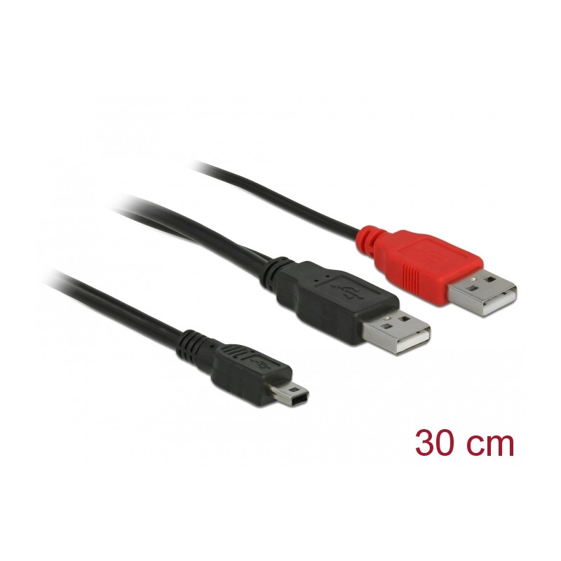 Delock Kabel 2 x USB 2.0-A Stecker - USB mini 5-pol