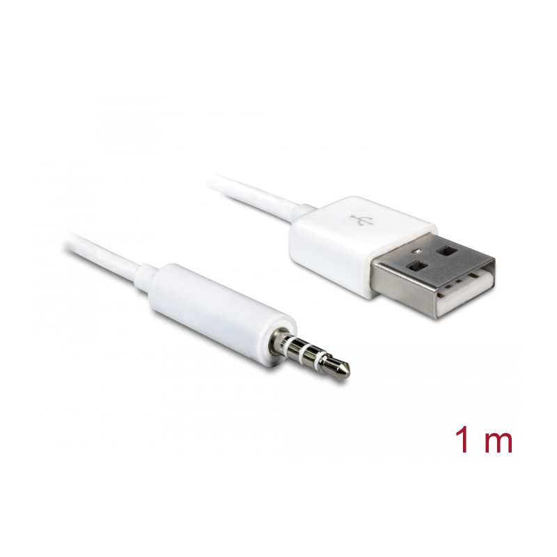 Delock Kabel USB-A Stecker - Klinke 3,5 mm Stecker 4 Pin IPod Shuffle 1 m