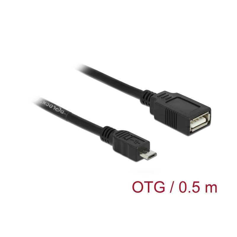 Delock Kabel USB micro-B Stecker - USB 2.0-A Buchse OTG 50 cm