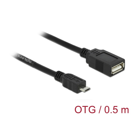 Delock Kabel USB micro-B Stecker - USB 2.0-A Buchse OTG 50 cm