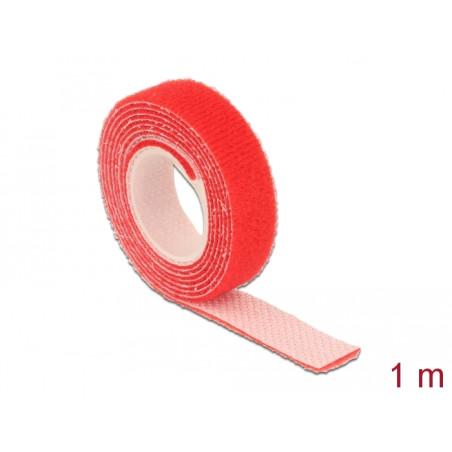 Delock Klettband auf Rolle L 1 m x B 13 mm rot