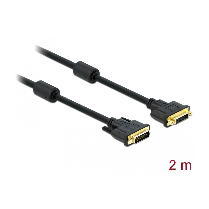 Delock Verlängerungskabel DVI 24+1 Stecker - DVI 24+1 Buchse 2 m schwarz