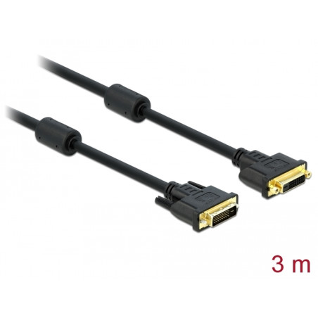 Delock Verlängerungskabel DVI 24+1 Stecker - DVI 24+1 Buchse 3 m schwarz