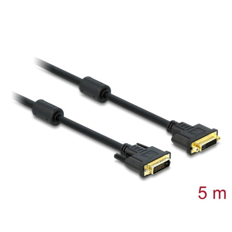 Delock Verlängerungskabel DVI 24+1 Stecker - DVI 24+1 Buchse 5 m schwarz