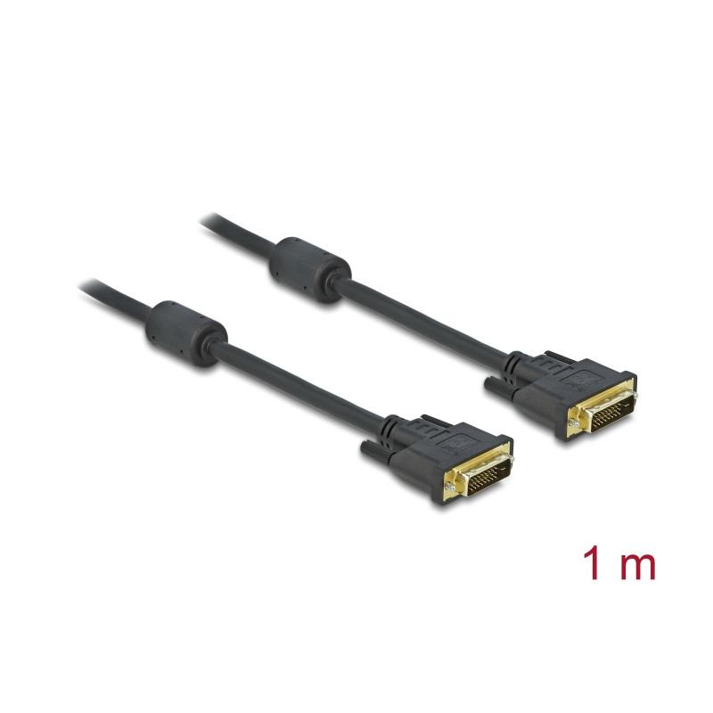 Delock Kabel DVI 24+1 Stecker - DVI 24+1 Stecker 1 m schwarz