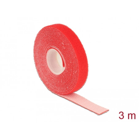 Delock Klettband auf Rolle L 3 m x B 13 mm rot