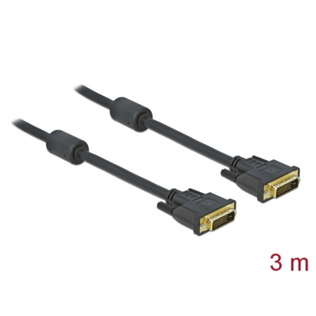 Delock Kabel DVI 24+1 Stecker - DVI 24+1 Stecker 3 m schwarz