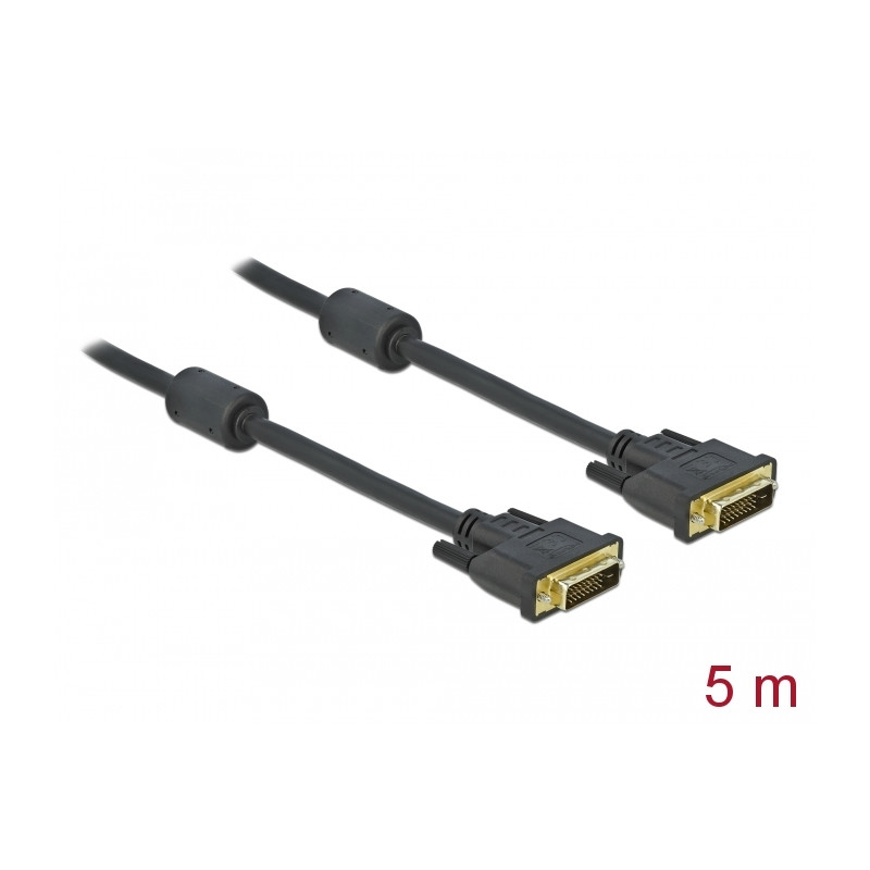 Delock Kabel DVI 24+1 Stecker - DVI 24+1 Stecker 5 m schwarz