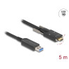 Delock Aktives Optisches Kabel USB 10 Gbps Typ-A Stecker zu USB Type-C™ Stecker mit Schrauben seitlich 5 m