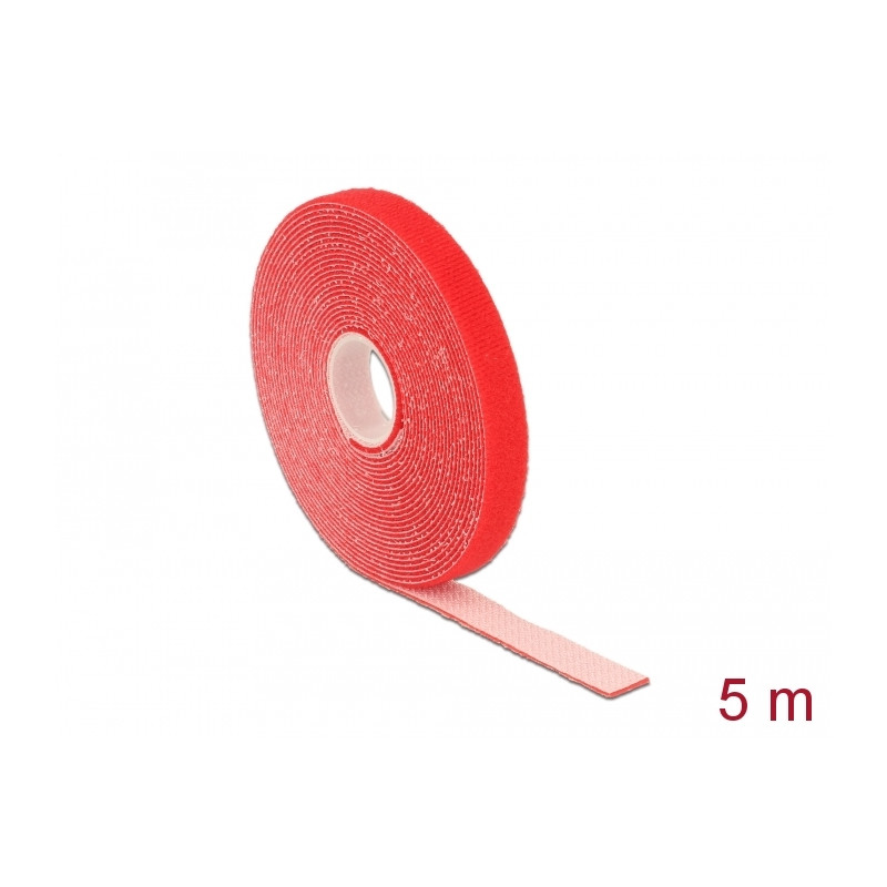 Delock Klettband auf Rolle L 5 m x B 13 mm rot