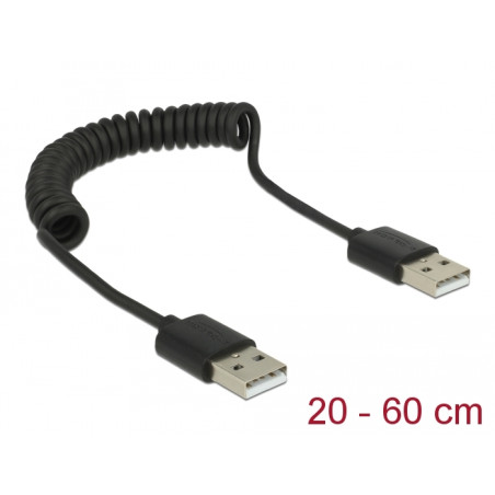 Delock Kabel USB 2.0-A Stecker / Stecker Spiralkabel