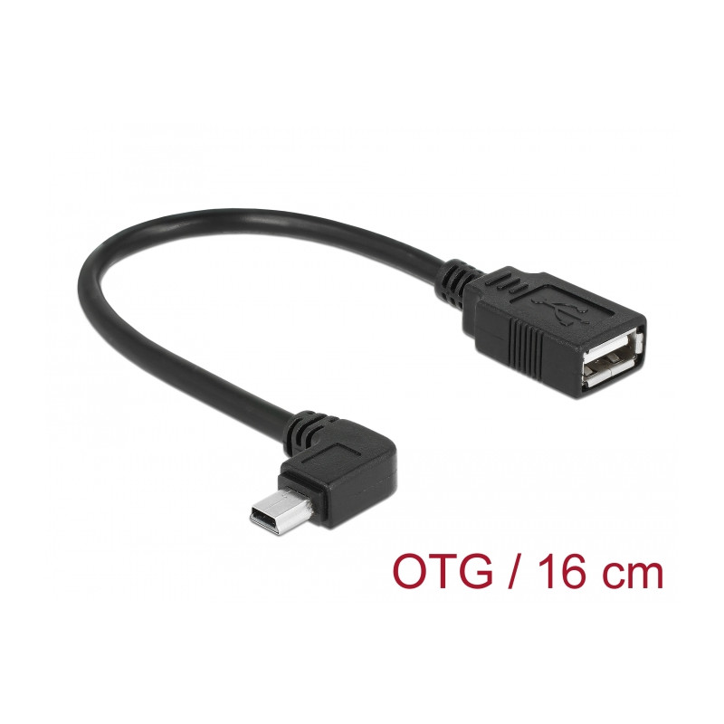 Delock Kabel Mini USB Stecker gewinkelt - USB 2.0-A Buchse OTG 16 cm