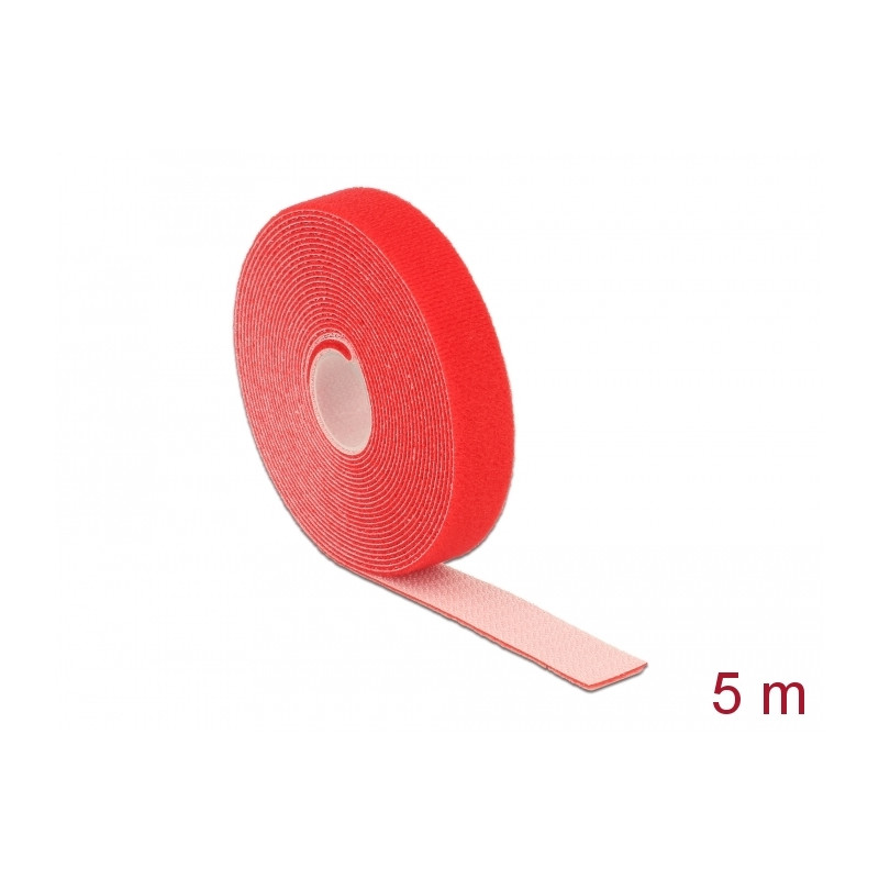 Delock Klettband auf Rolle L 5 m x B 20 mm rot