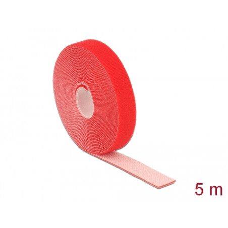 Delock Klettband auf Rolle L 5 m x B 20 mm rot