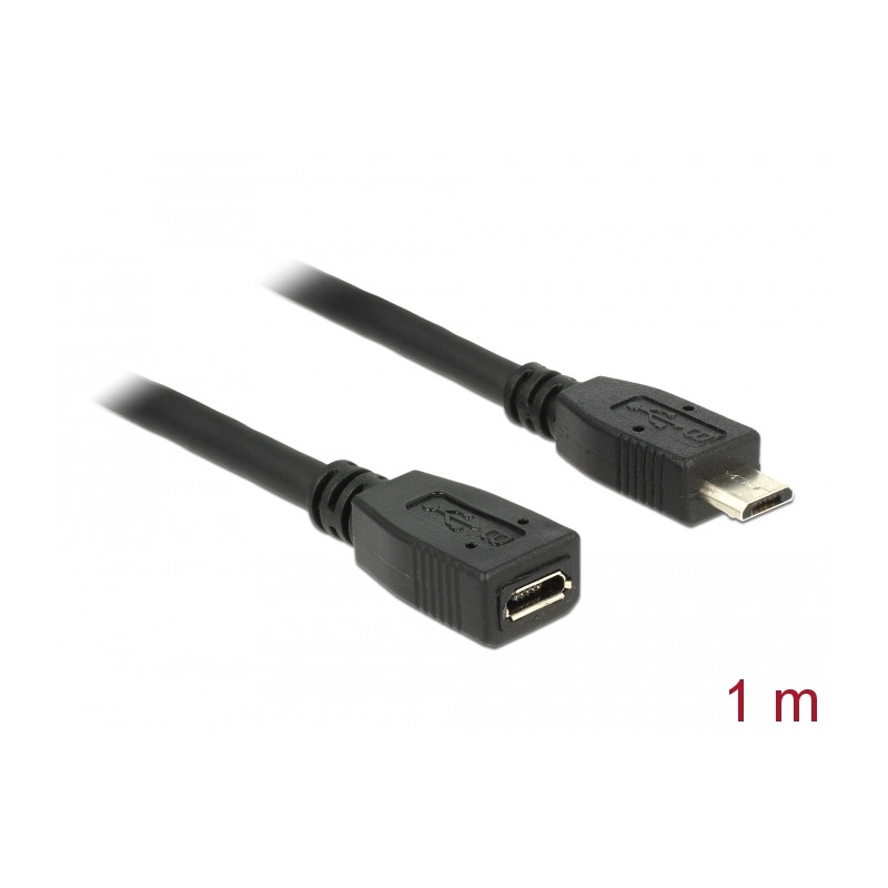 Delock Verlängerungskabel USB 2.0 Typ Micro-B Stecker - USB 2.0 Typ Micro-B Buchse 1 m