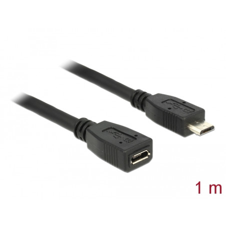 Delock Verlängerungskabel USB 2.0 Typ Micro-B Stecker - USB 2.0 Typ Micro-B Buchse 1 m
