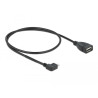 Delock Kabel USB micro-B Stecker - USB 2.0-A Buchse OTG 50 cm gewinkelt