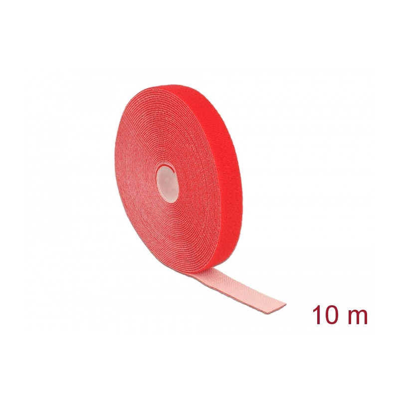 Delock Klettband auf Rolle L 10 m x B 20 mm rot