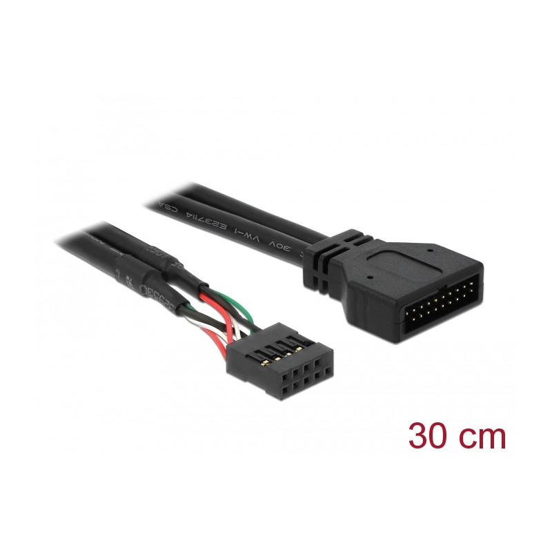 Delock Kabel USB 2.0 Pin Header Buchse - USB 3.0 Pin Header Stecker 30 cm