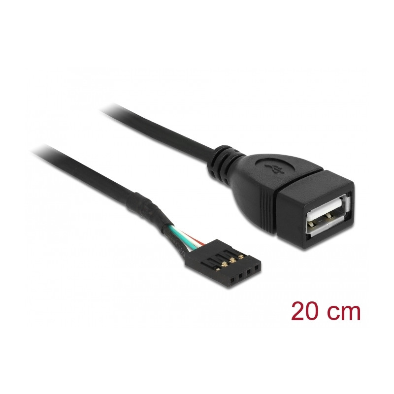 Delock Kabel USB Pin Header Buchse - USB 2.0 Typ-A Buchse 20 cm