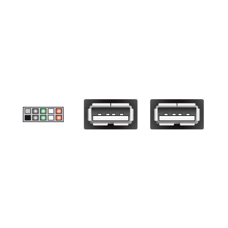 Delock USB Kabel Pin Header Buchse - 2 x USB 2.0 Typ-A Buchse 20 cm