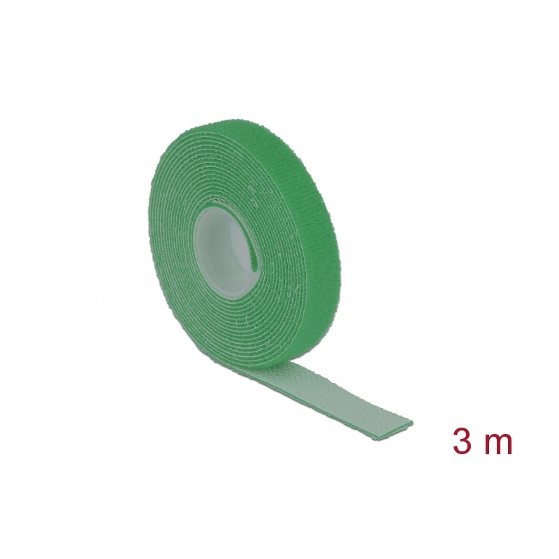 Delock Klettband auf Rolle L 3 m x B 13 mm grün