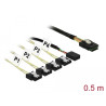 Delock Kabel Mini SAS SFF-8087 - 4 x SATA 7 Pin Reverse + Sideband 0,5 m