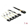 Delock Kabel Mini SAS SFF-8087 - 4 x SATA 7 Pin Reverse + Sideband 1 m