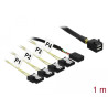 Delock Kabel Mini SAS HD SFF-8643 - 4 x SATA 7 Pin Reverse + Sideband 1 m