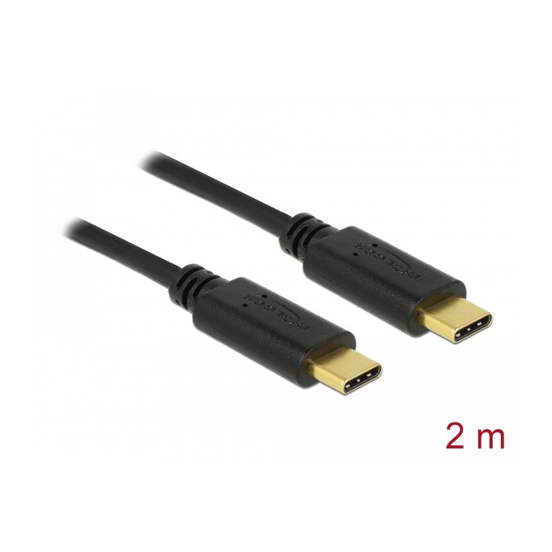 Delock USB 2.0 Kabel Type-C zu Type-C 2 m PD 5 A E-Marker