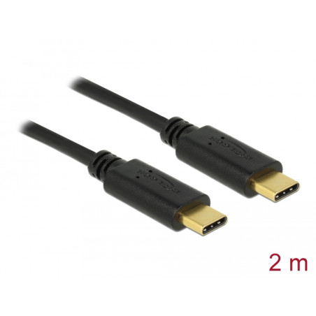 Delock USB 2.0 Kabel Type-C zu Type-C 2 m PD 5 A E-Marker
