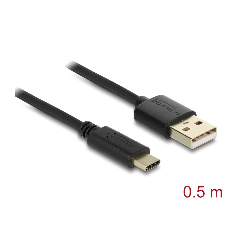 Delock USB 2.0 Kabel Typ-A zu Type-C 0,5 m