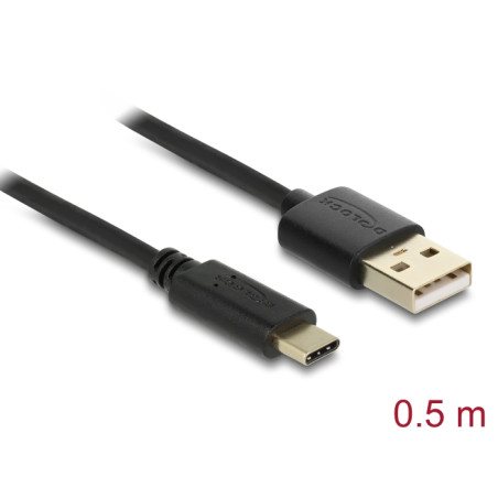 Delock USB 2.0 Kabel Typ-A zu Type-C 0,5 m