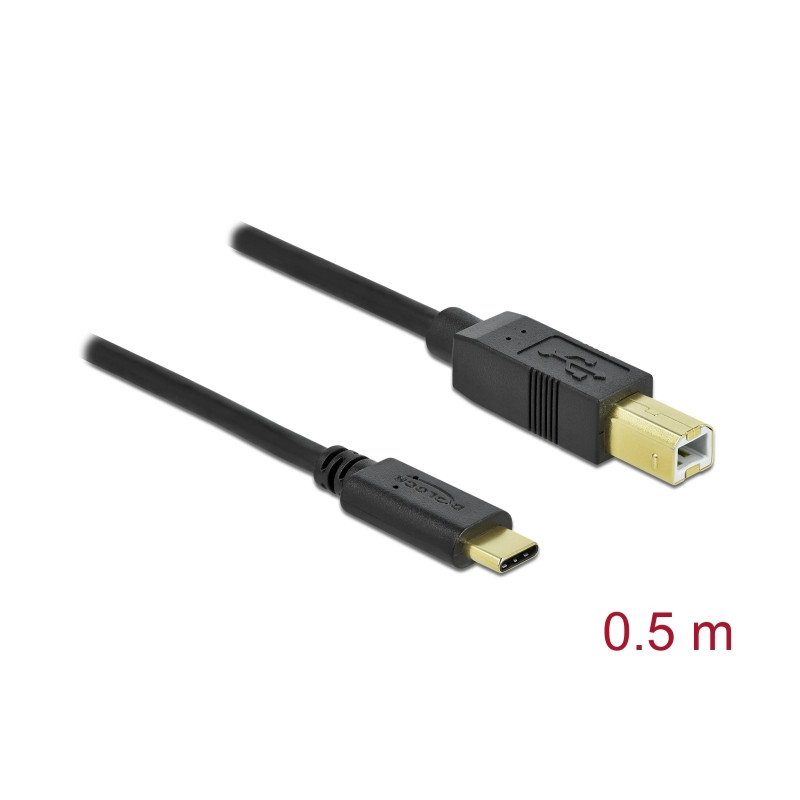 Delock USB 2.0 Kabel Type-C zu Typ-B 0,5 m