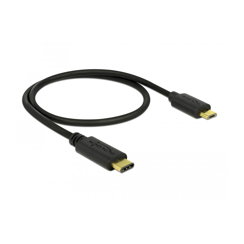 Delock Kabel USB Type-C™ 2.0 Stecker - USB 2.0 Typ Micro-B Stecker 0,5 m schwarz