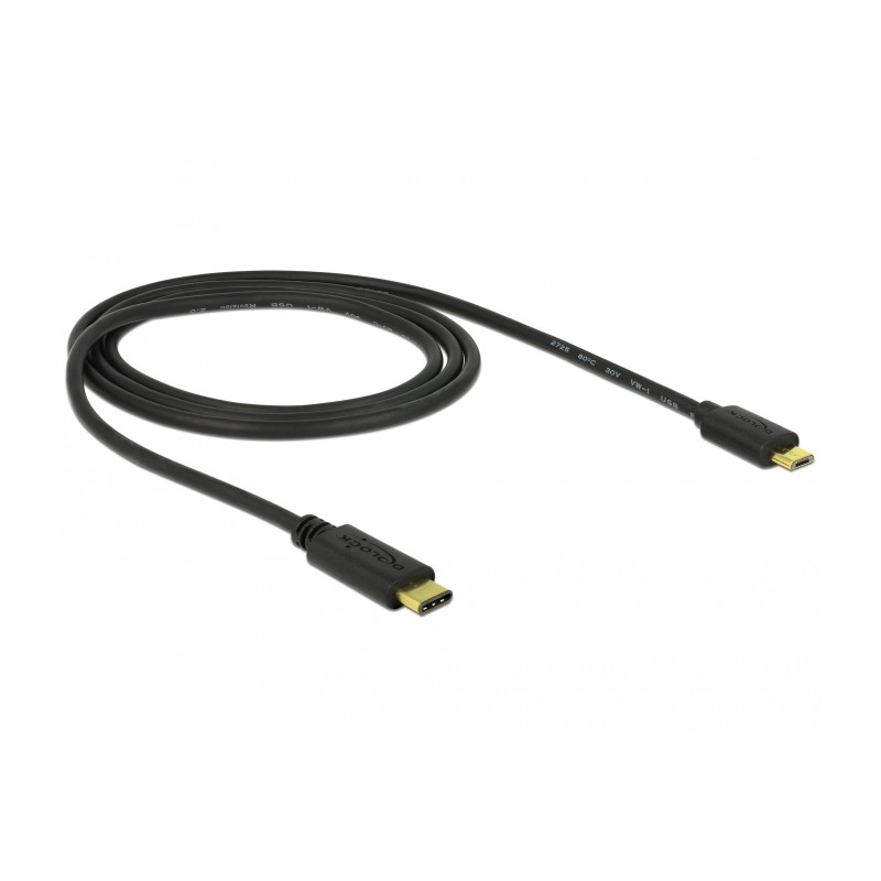 Delock Kabel USB Type-C™ 2.0 Stecker - USB 2.0 Typ Micro-B Stecker 2,0 m schwarz