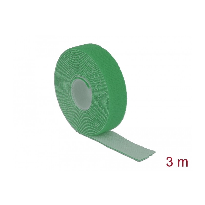 Delock Klettband auf Rolle L 3 m x B 20 mm grün